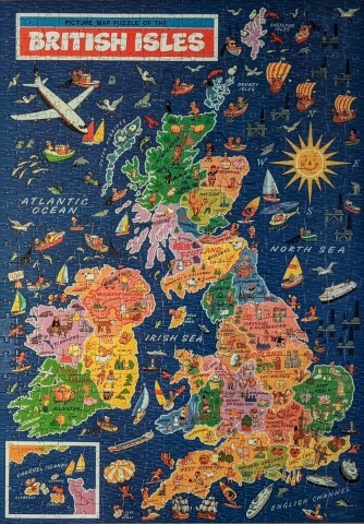 Picture Map Puzzle Of The British Isles. 500 piece jigsaw.